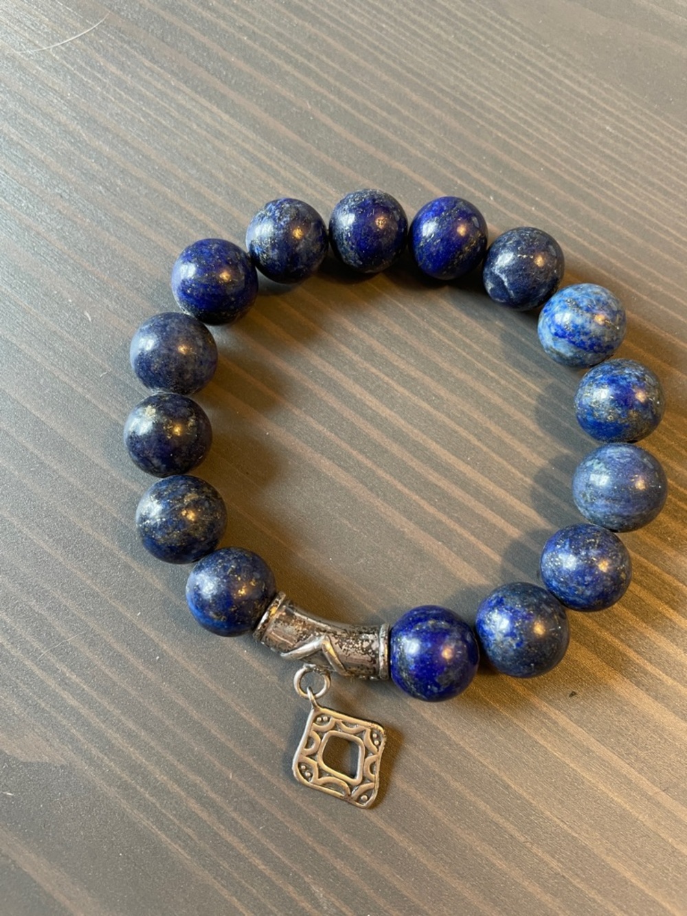 Vintage Silpada Blue Lapis Bracelet with Silver Charm